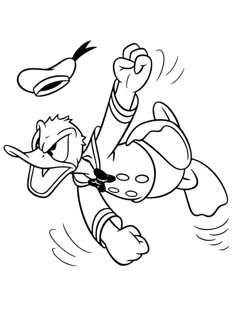 Donald Duck Öfkeli Boyama Sayfası