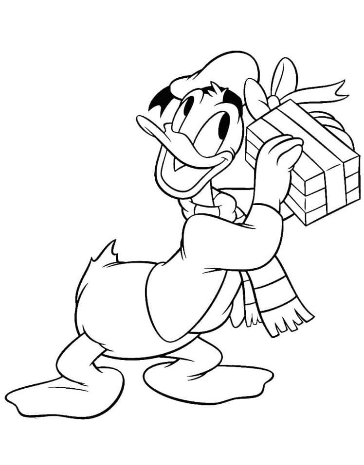 Donald Duck ve Bir Hediye Boyama Sayfası