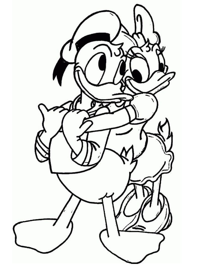 Donald Duck ve Daisy Duck Boyama Sayfası