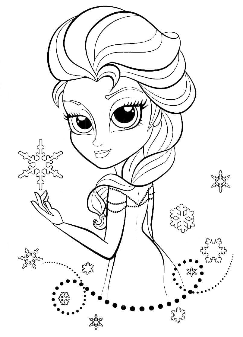 Elsa 1 Yaş Çocuklar İçin Boyama Sayfası