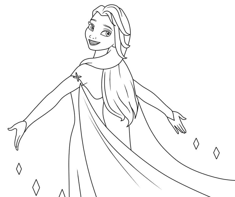 Elsa 5 Yaş Çocuklar İçin Boyama Sayfası