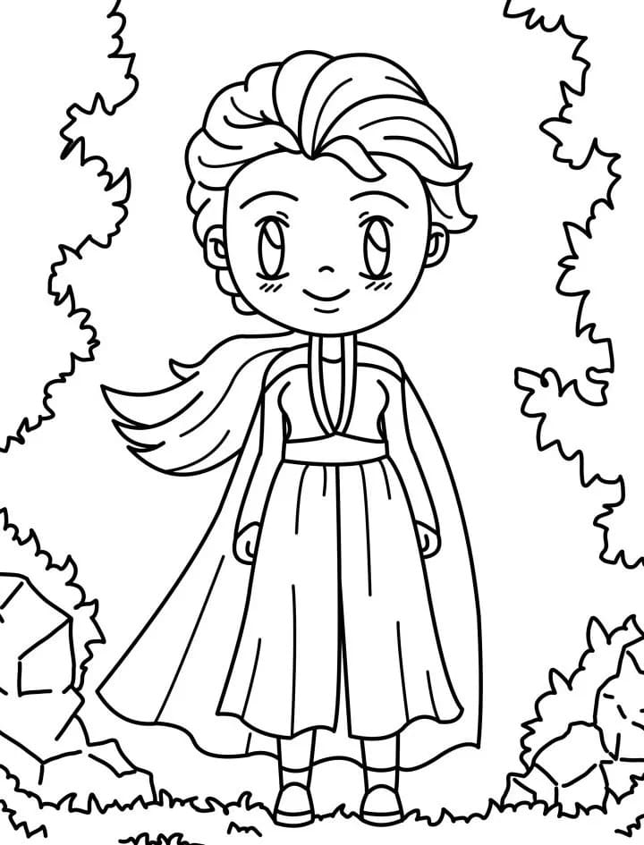 Elsa Karikatür Boyama Sayfası