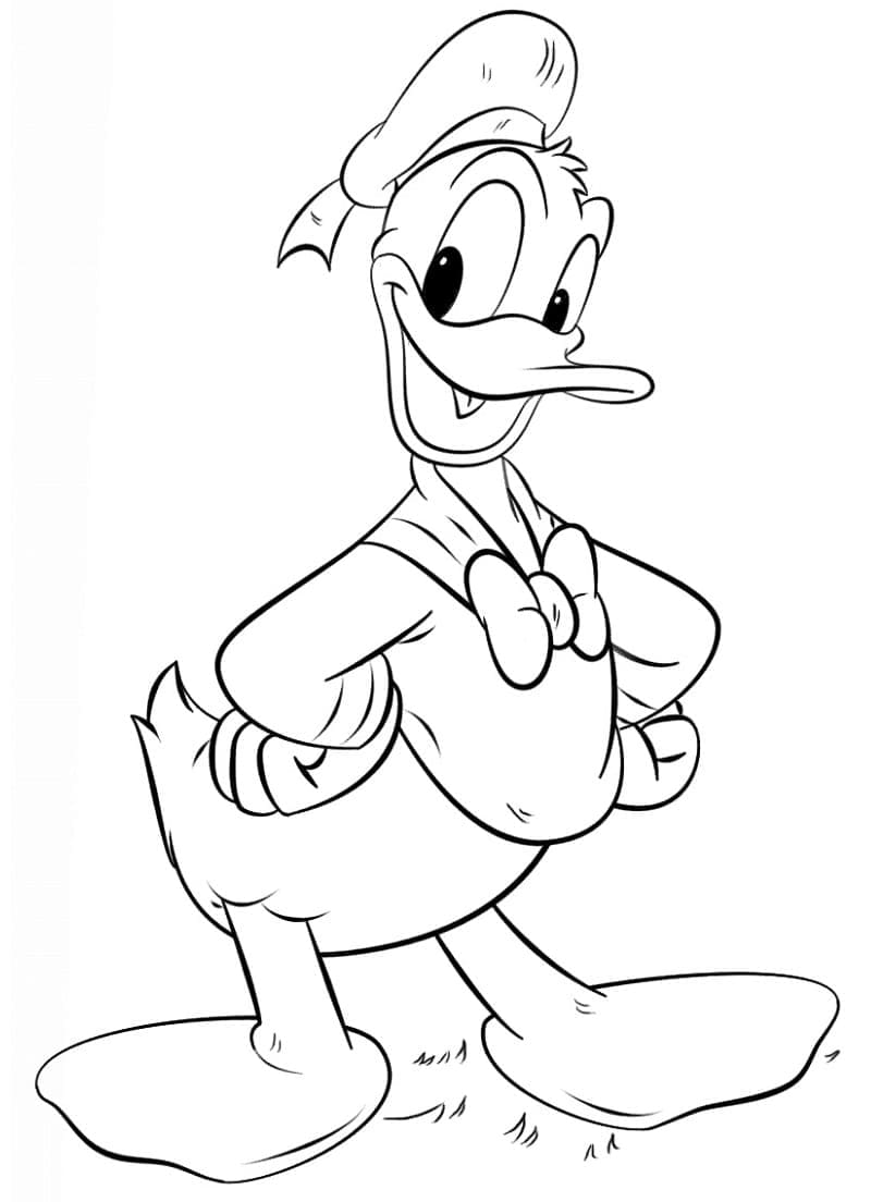 Gülümseyen Donald Duck Boyama Sayfası