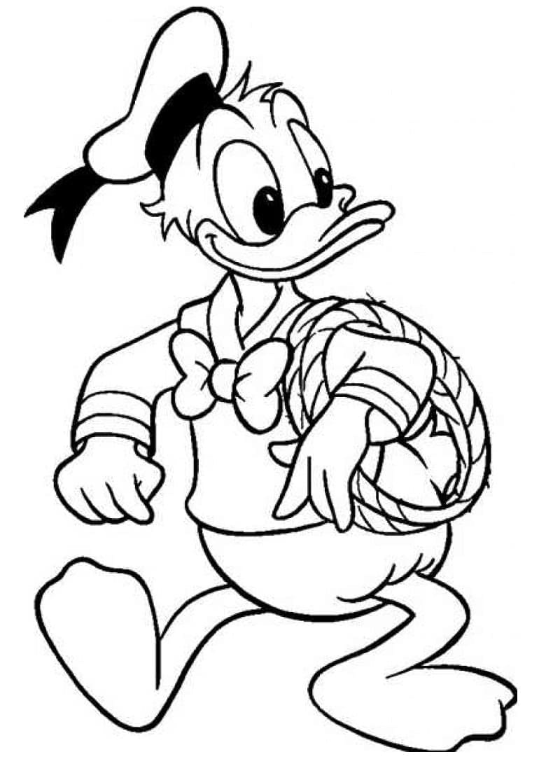İp ile Donald Duck Boyama Sayfası