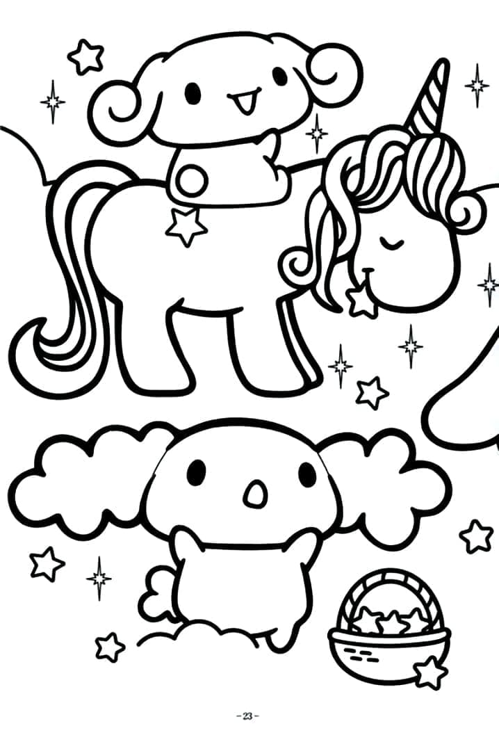 Karikatür Cinnamoroll Boyama Sayfası