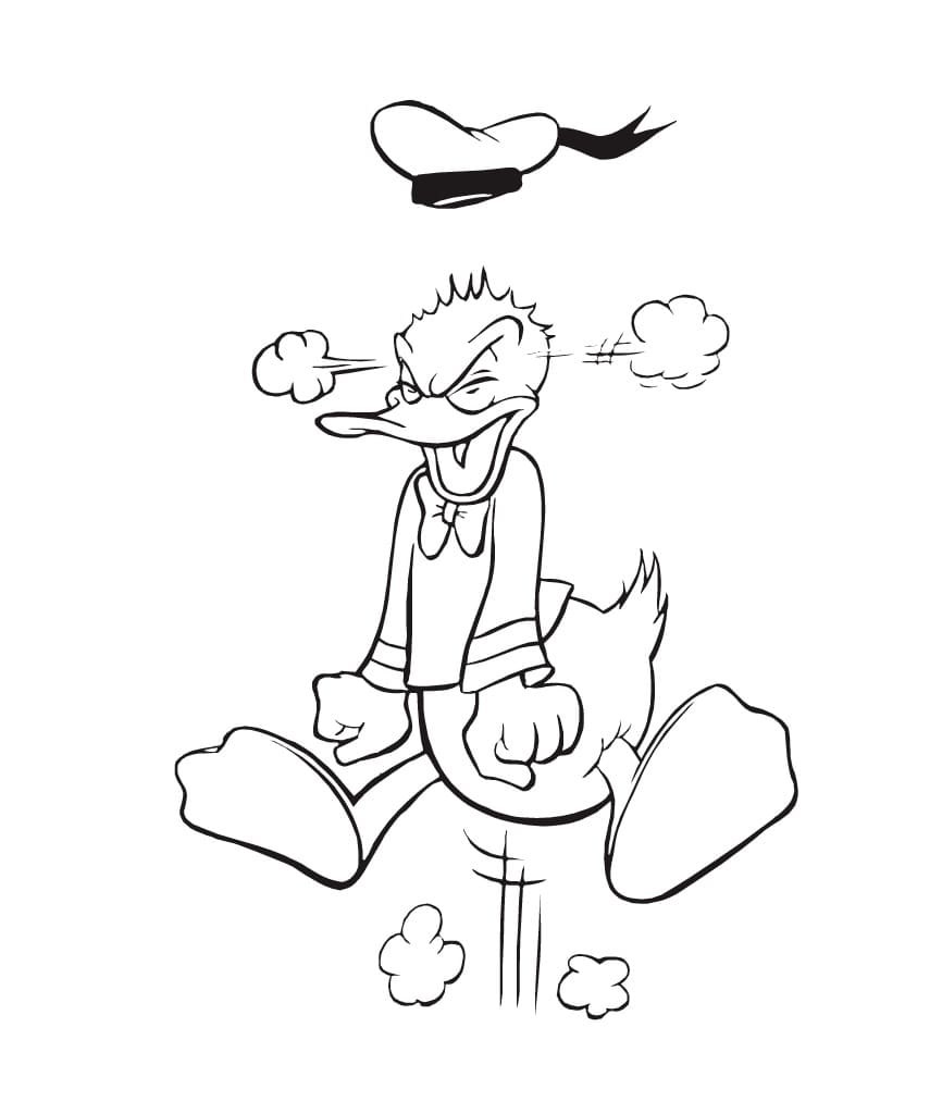 Kızgın Donald Duck Boyama Sayfası