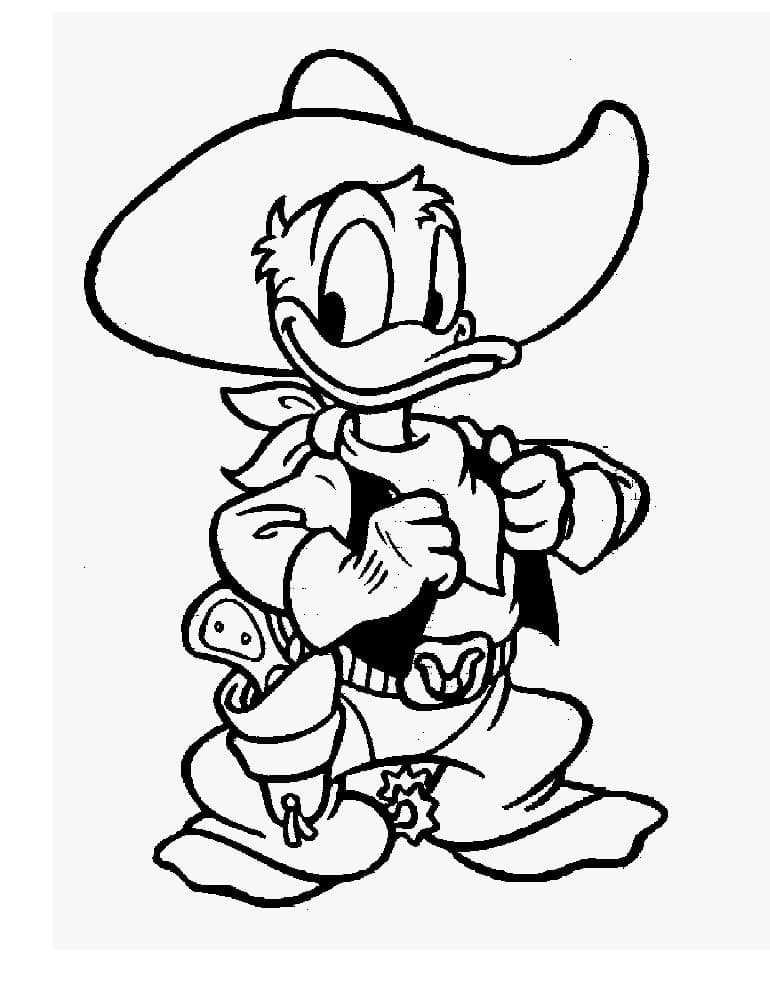 Kovboy Donald Duck Boyama Sayfası