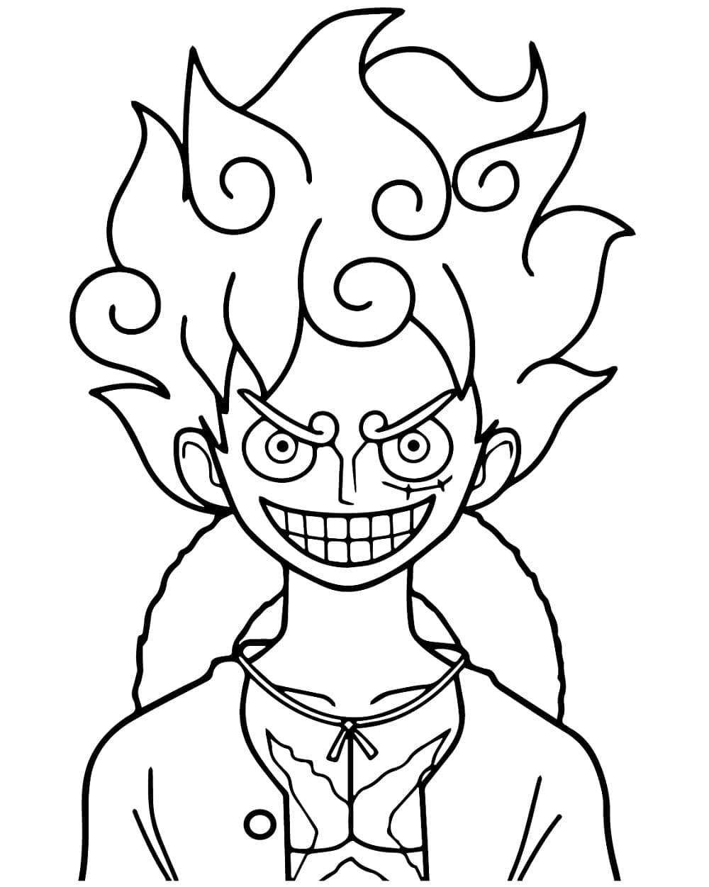 Luffy Gear 5 Boyama Sayfası