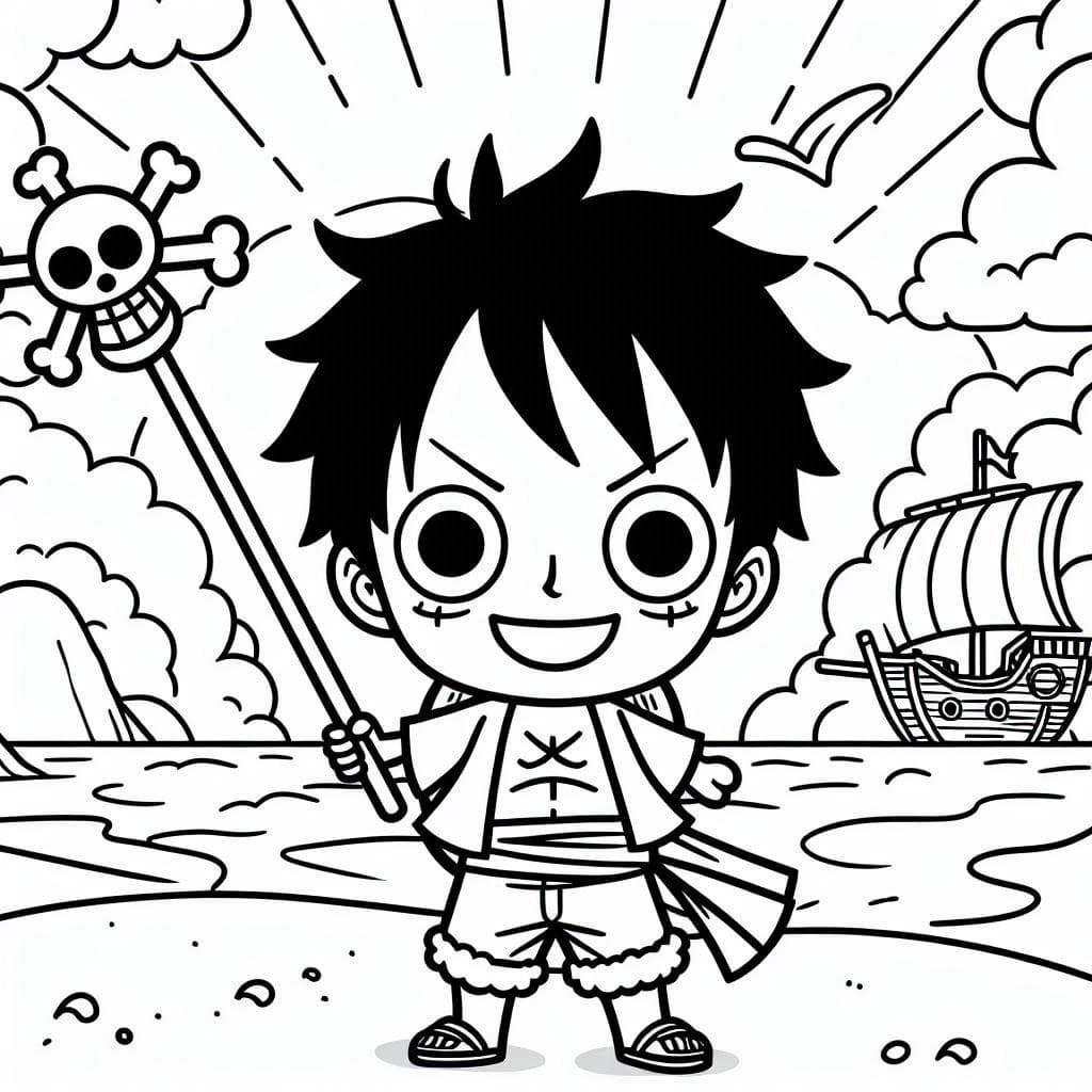 Luffy Görseli Boyama Sayfası
