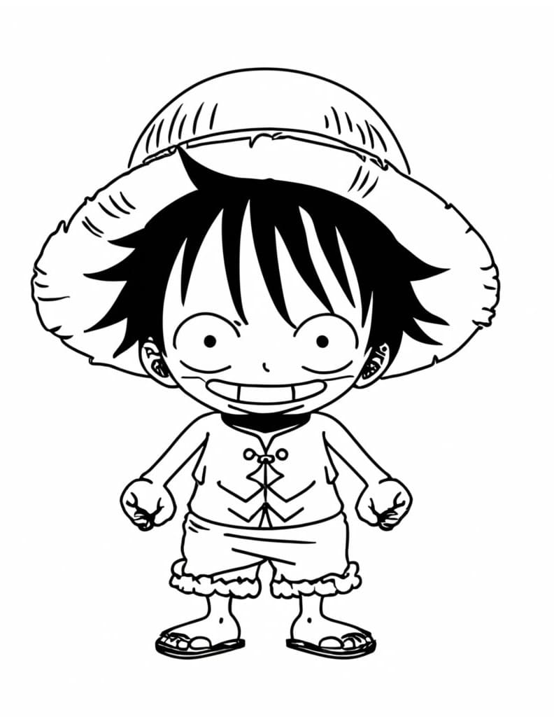 Luffy Yazdırılabilir Boyama Sayfası
