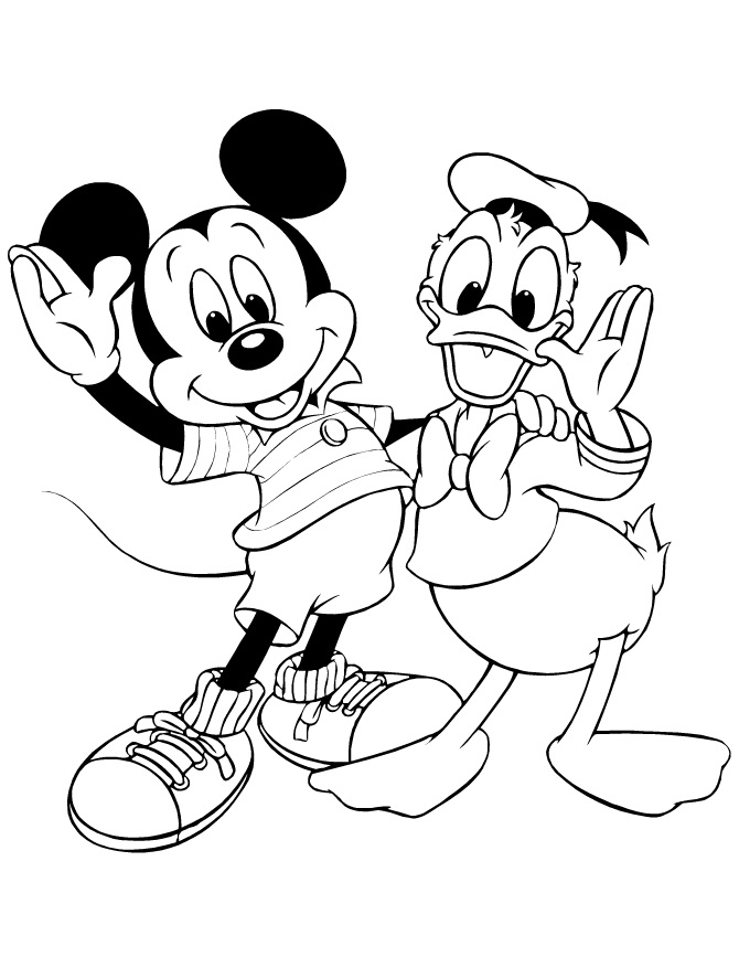 Mickey Mouse ve Donald Duck Boyama Sayfası