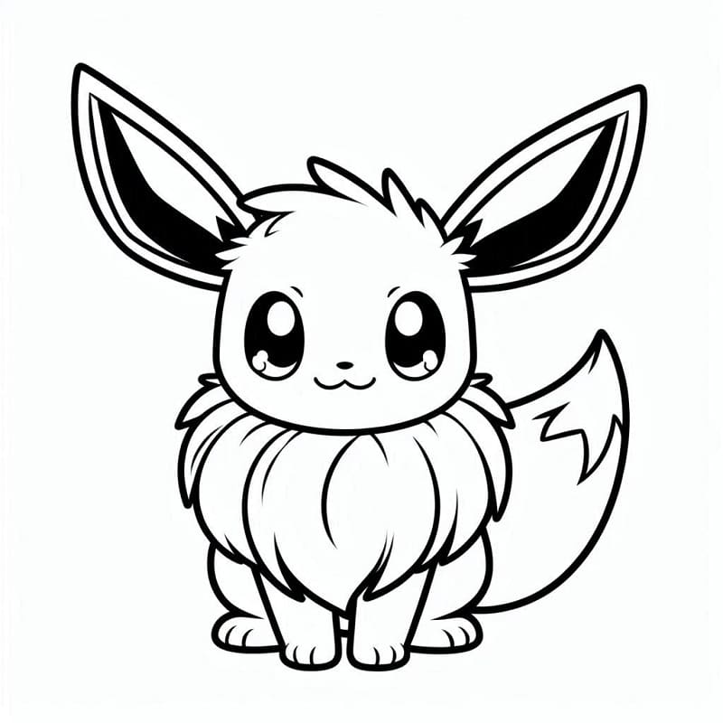 Mutlu Eevee Boyama Sayfası