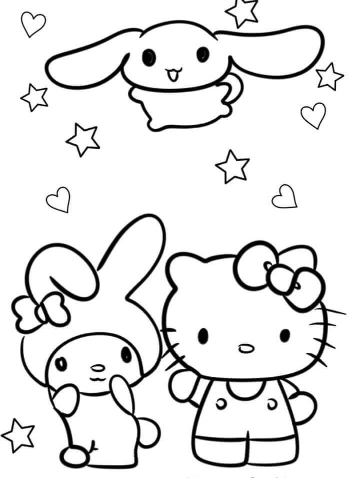 Nazik Cinnamoroll Boyama Sayfası