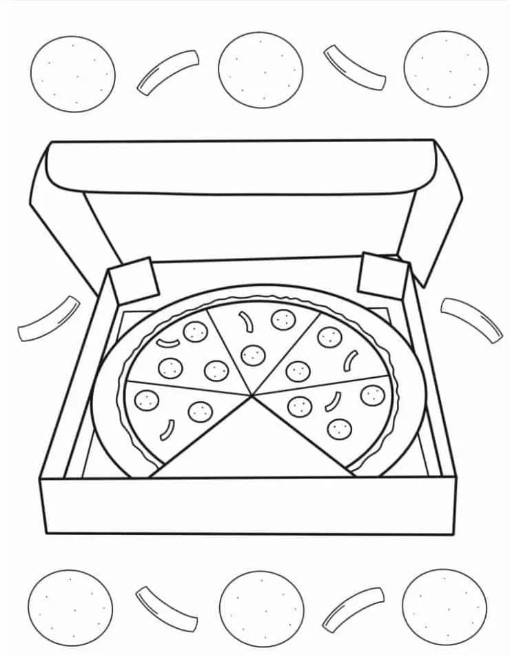 Pizza Görseli Boyama Sayfası