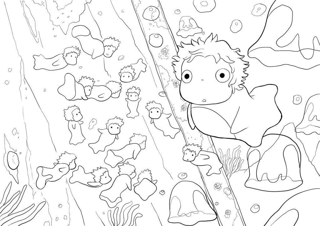 Ponyo (1) Boyama Sayfası
