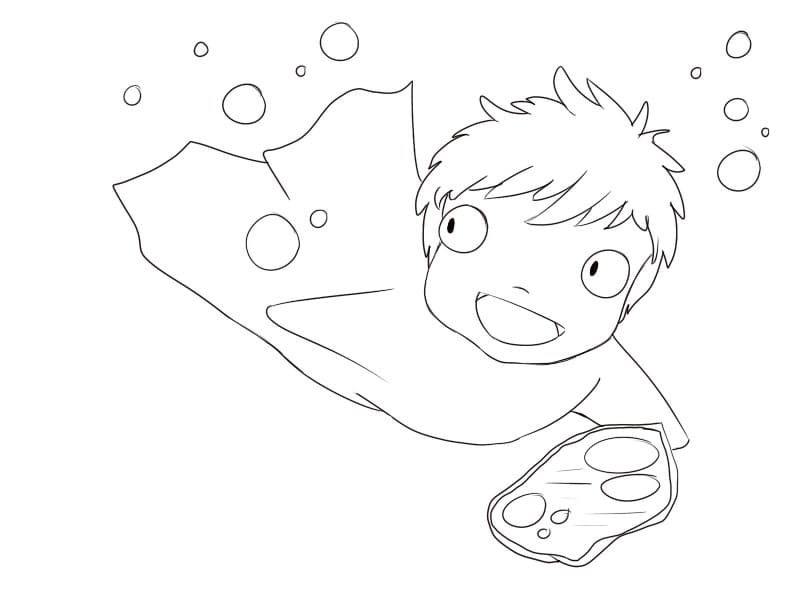 Ponyo (12) Boyama Sayfası