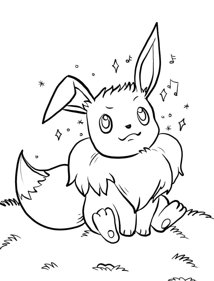 Sevimli Pokemon Eevee Boyama Sayfası
