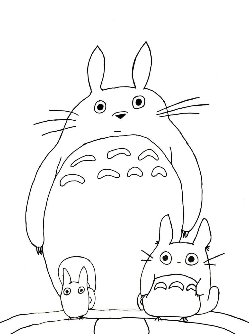 Totoro Ücretsiz Boyama Sayfası