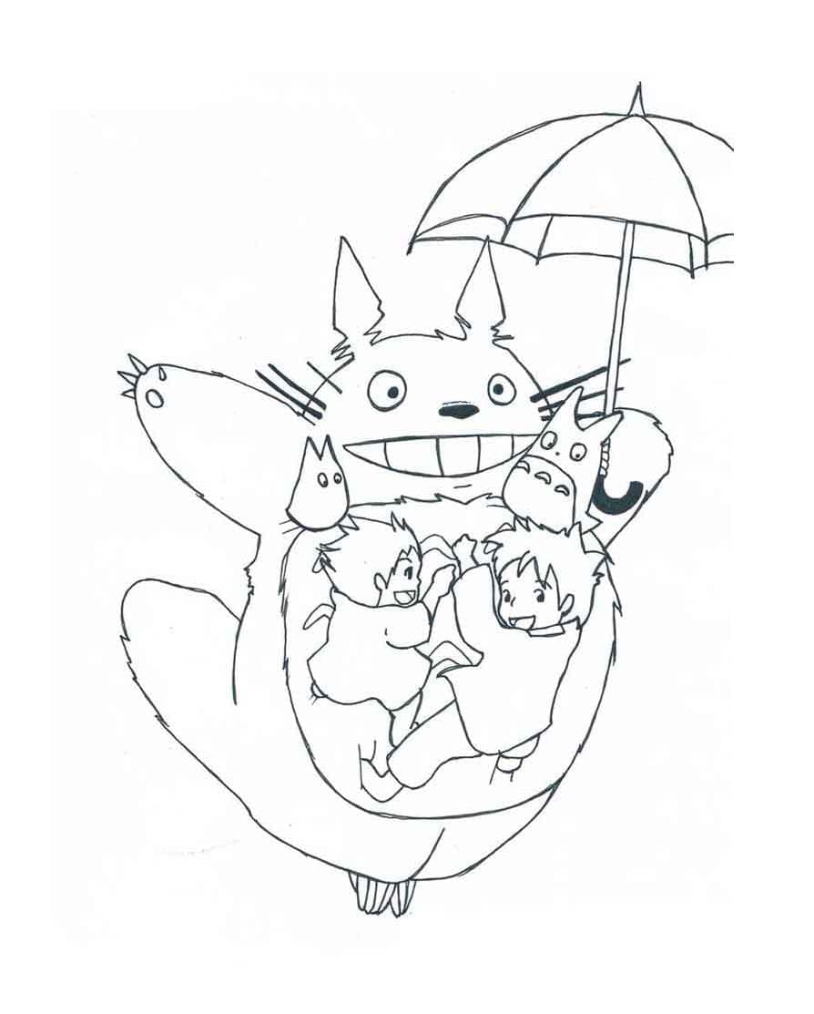 Totoro Yazdırılabilir Boyama Sayfası