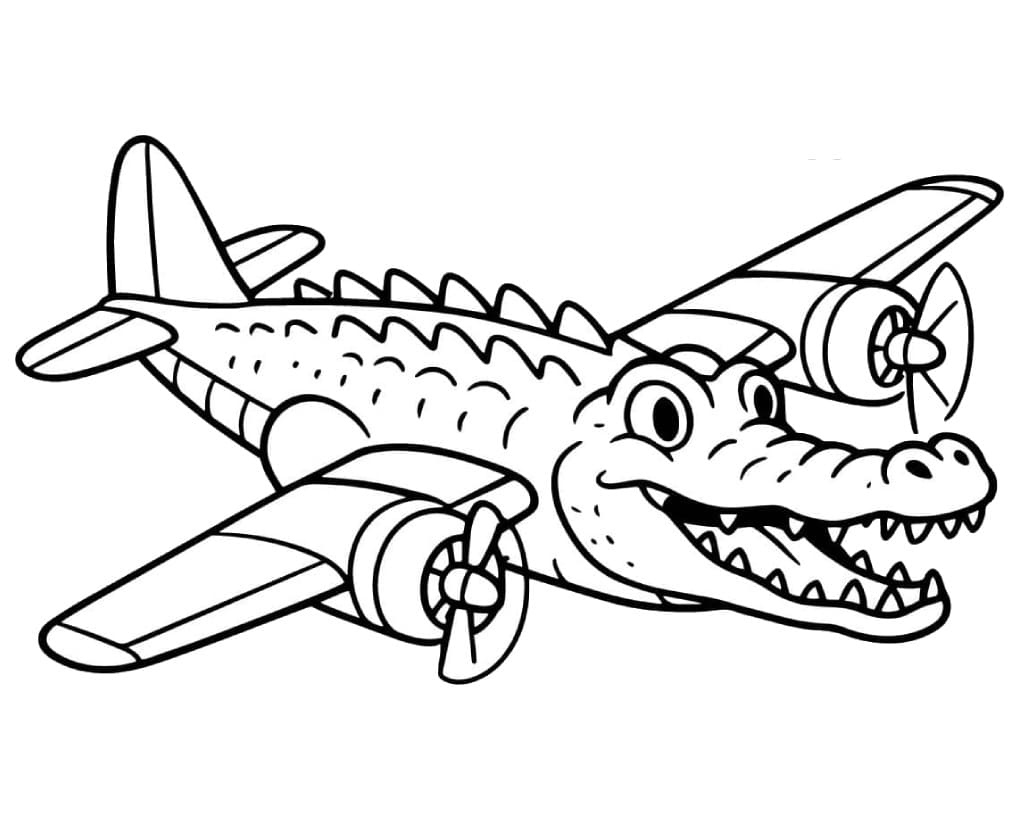 Yazdırılabilir Bedava Bombardino Crocodilo Boyama Sayfası