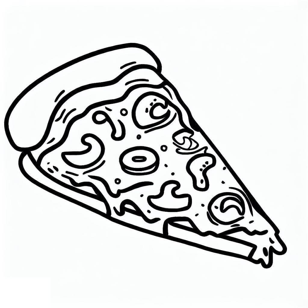 Yazdırılabilir Bedava Pizza Boyama Sayfası