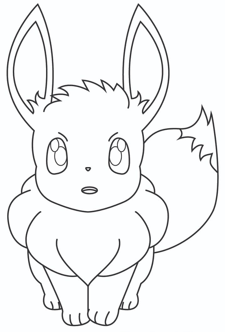 Yazdırılabilir Bedava Pokemon Eevee Boyama Sayfası