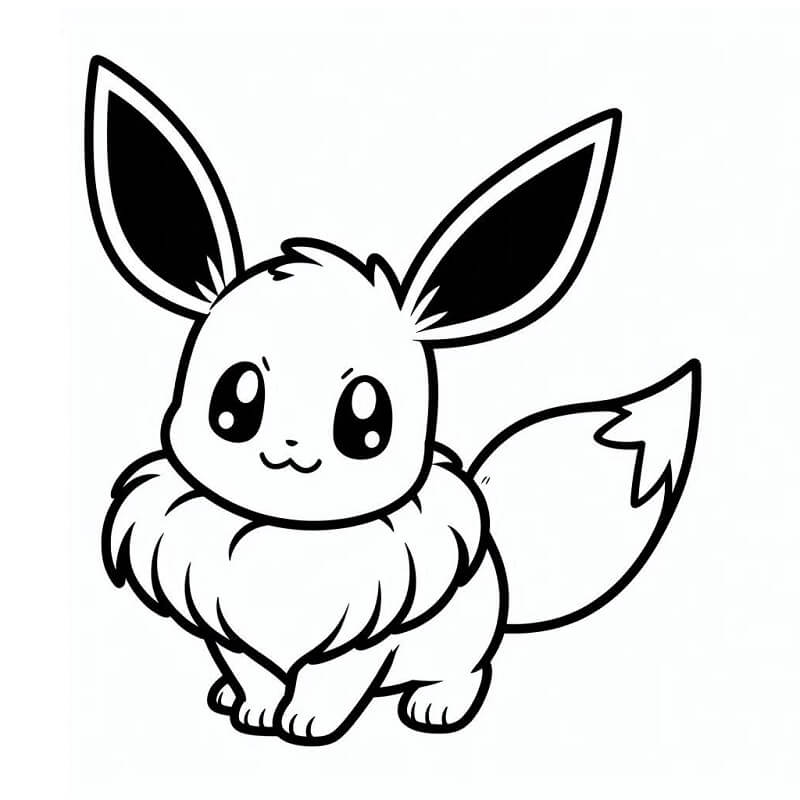 Yazdırılabilir Eevee Görseli Boyama Sayfası