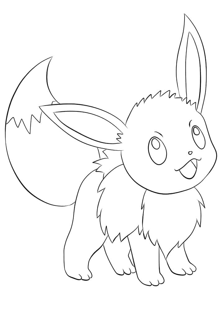 Yazdırılabilir Pokemon Eevee Boyama Sayfası
