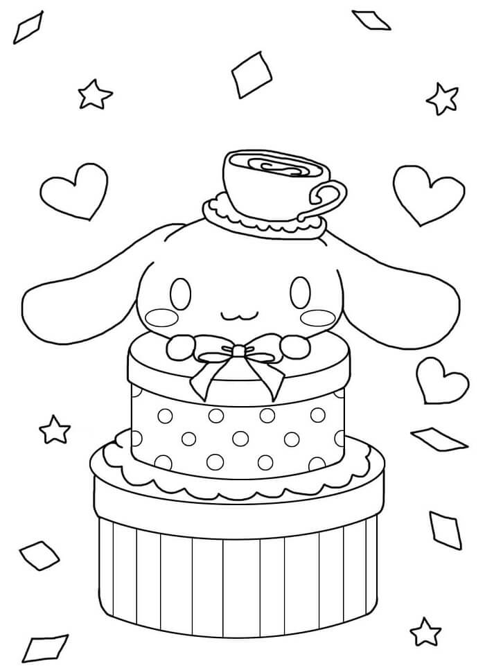 Yazdırılabilir Ücretsiz Cinnamoroll Boyama Sayfası