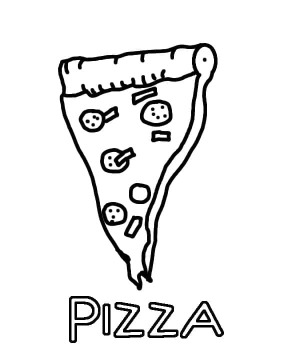 Yazdırılabilir Ücretsiz Pizza Boyama Sayfası