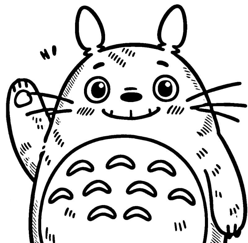 Yazdırılabilir Ücretsiz Totoro Boyama Sayfası
