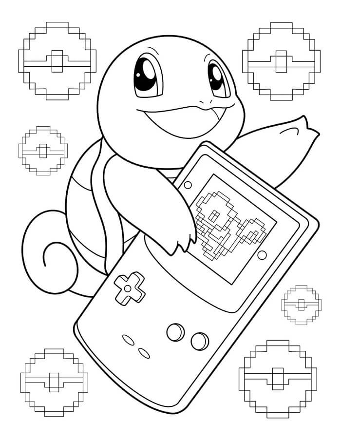 1 Yaş Çocuklar İçin Squirtle Boyama Sayfası