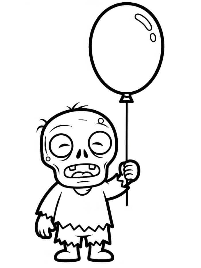 1 Yaş Çocuklar İçin Zombi Boyama Sayfası