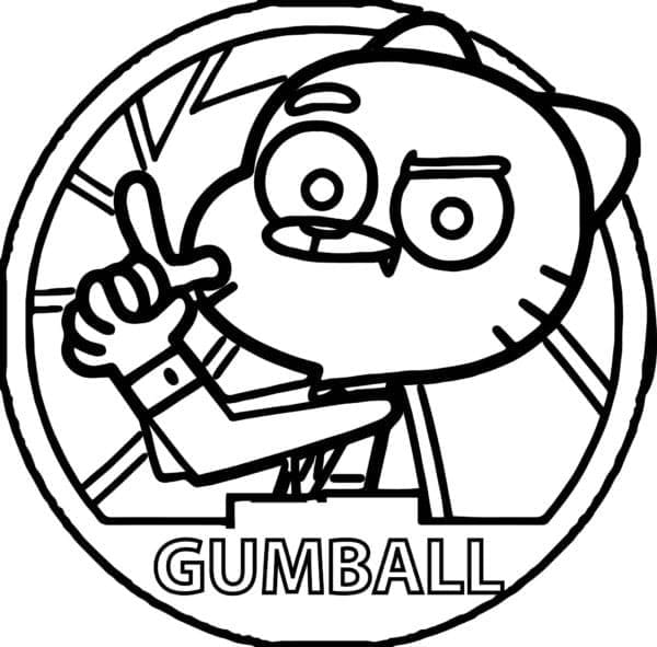 2 Yaş Çocuklar İçin Gumball Boyama Sayfası