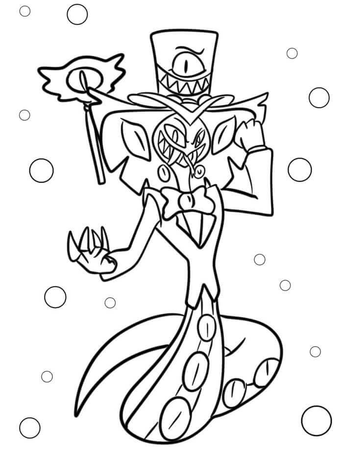 2 Yaş Çocuklar İçin Hazbin Hotel Boyama Sayfası