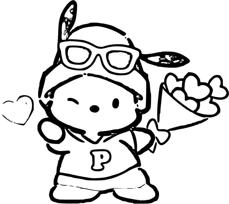 2 Yaş Çocuklar İçin Pochacco Boyama Sayfası