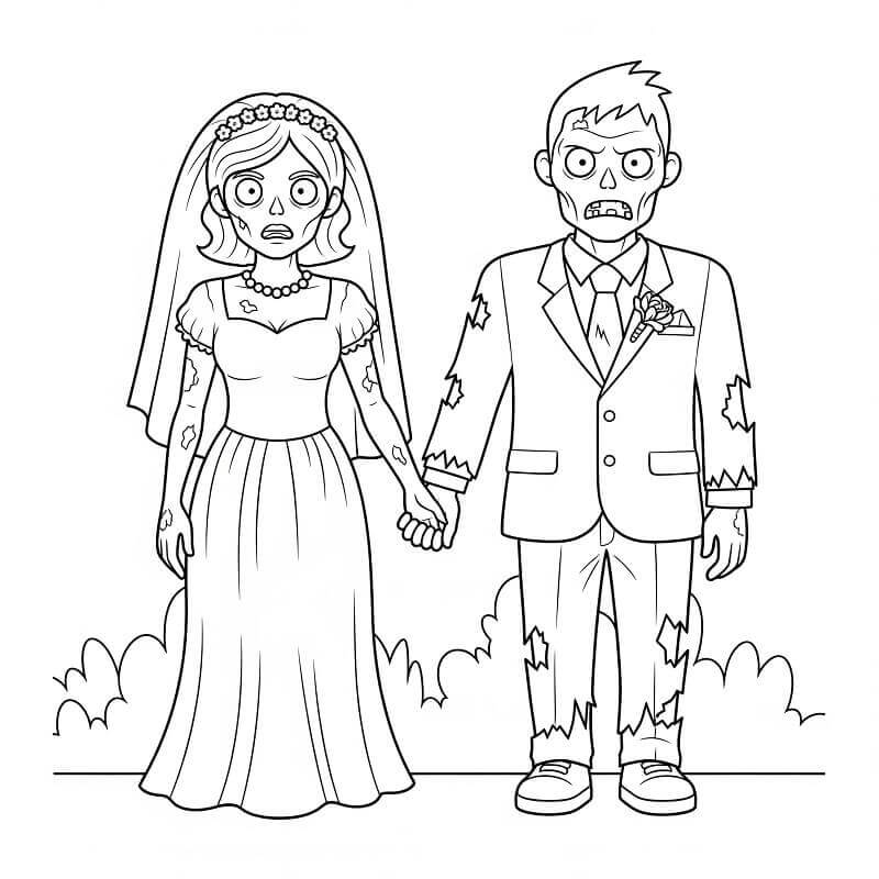 2 Yaş Çocuklar İçin Zombi Boyama Sayfası