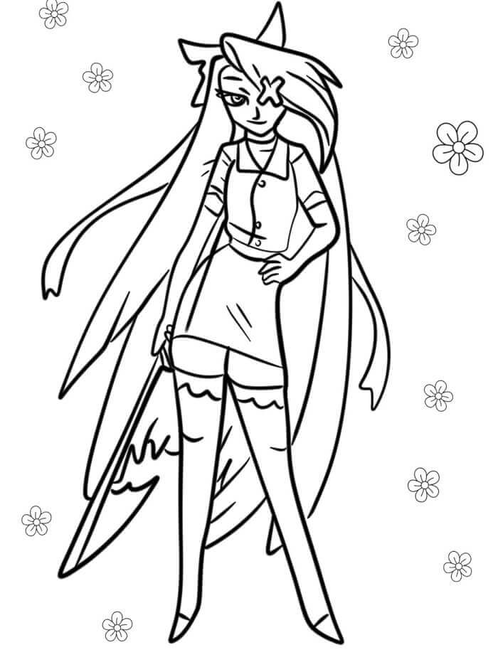 3 Yaş Çocuklar İçin Hazbin Hotel Boyama Sayfası