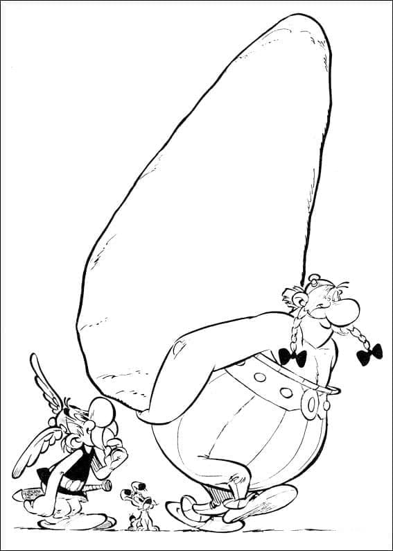 4 Yaş Çocuklar İçin Asteriks ve Oburiks Boyama Sayfası