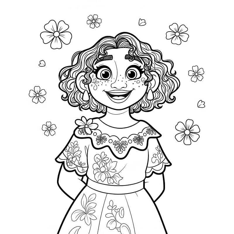 4 Yaş Çocuklar İçin Encanto Boyama Sayfası
