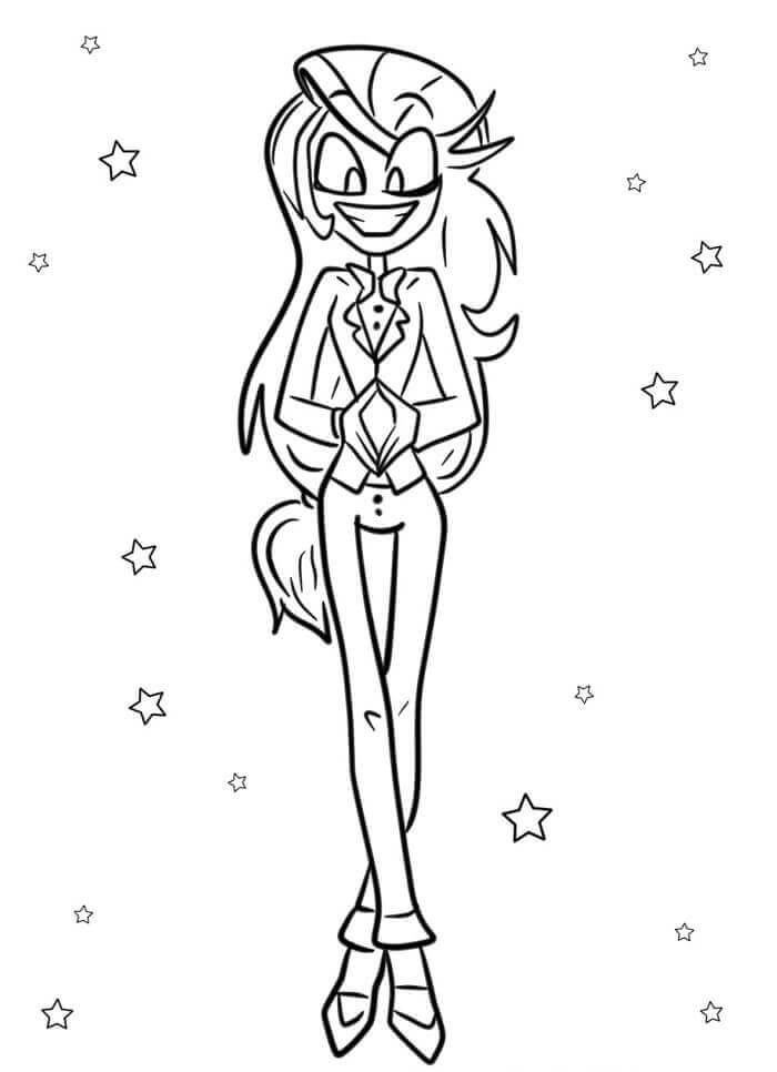 4 Yaş Çocuklar İçin Hazbin Hotel Boyama Sayfası