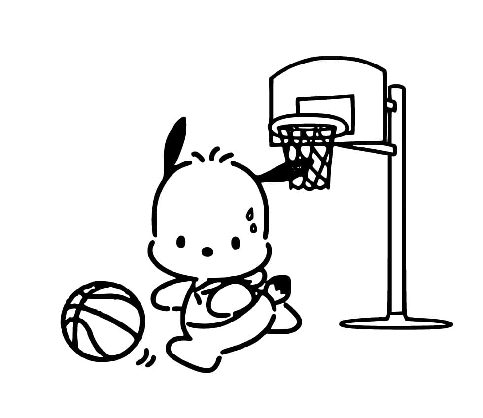 4 Yaş Çocuklar İçin Pochacco Boyama Sayfası