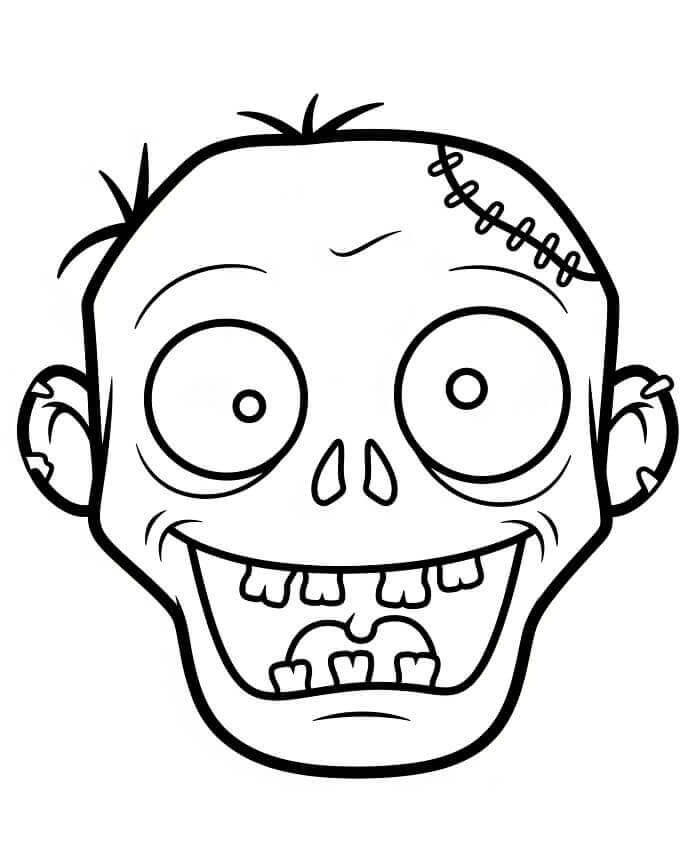 4 Yaş Çocuklar İçin Zombi Boyama Sayfası