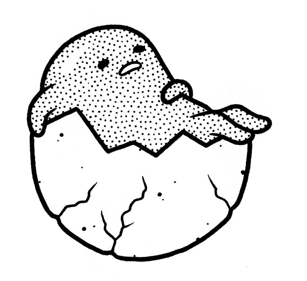 5 Yaş Çocuklar İçin Gudetama Boyama Sayfası