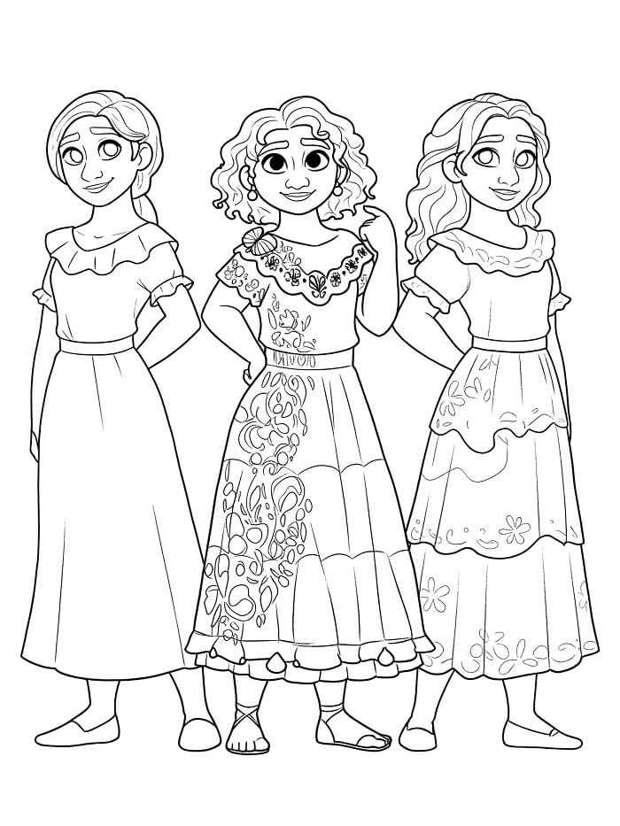 6 Yaş Çocuklar İçin Encanto Boyama Sayfası