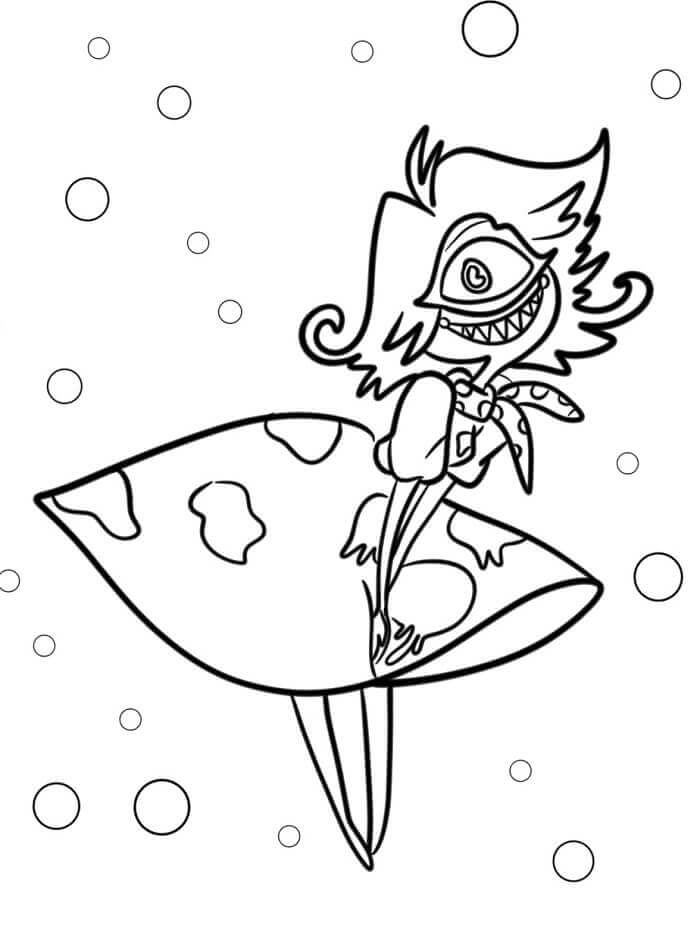 6 Yaş Çocuklar İçin Hazbin Hotel Boyama Sayfası