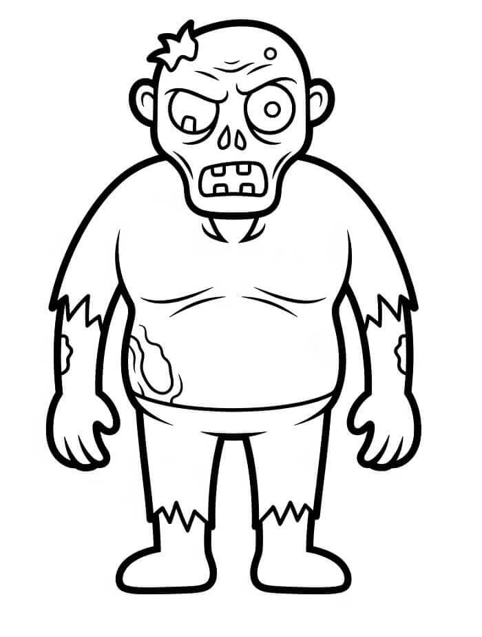 6 Yaş Çocuklar İçin Zombi Boyama Sayfası