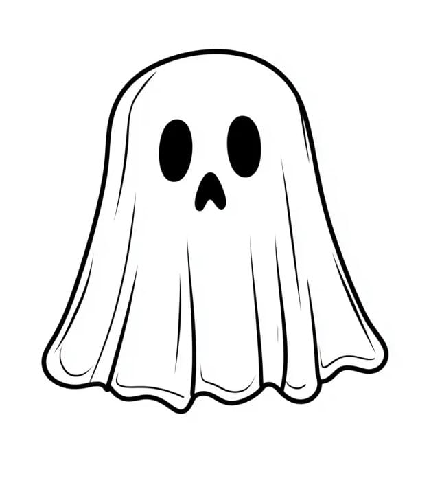 Basit Halloween Hayalet Boyama Sayfası