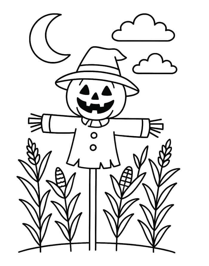 Basit Korkuluk Boyama Sayfası