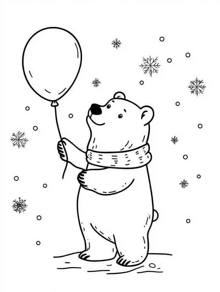 Basit Kutup Ayısı Boyama Sayfası